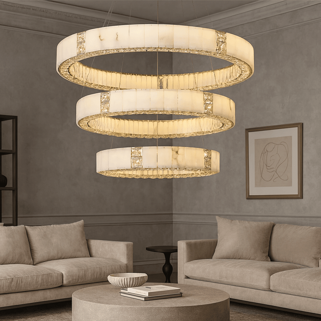 Aurelia Marble & Crystal Chandelier - lampmodern