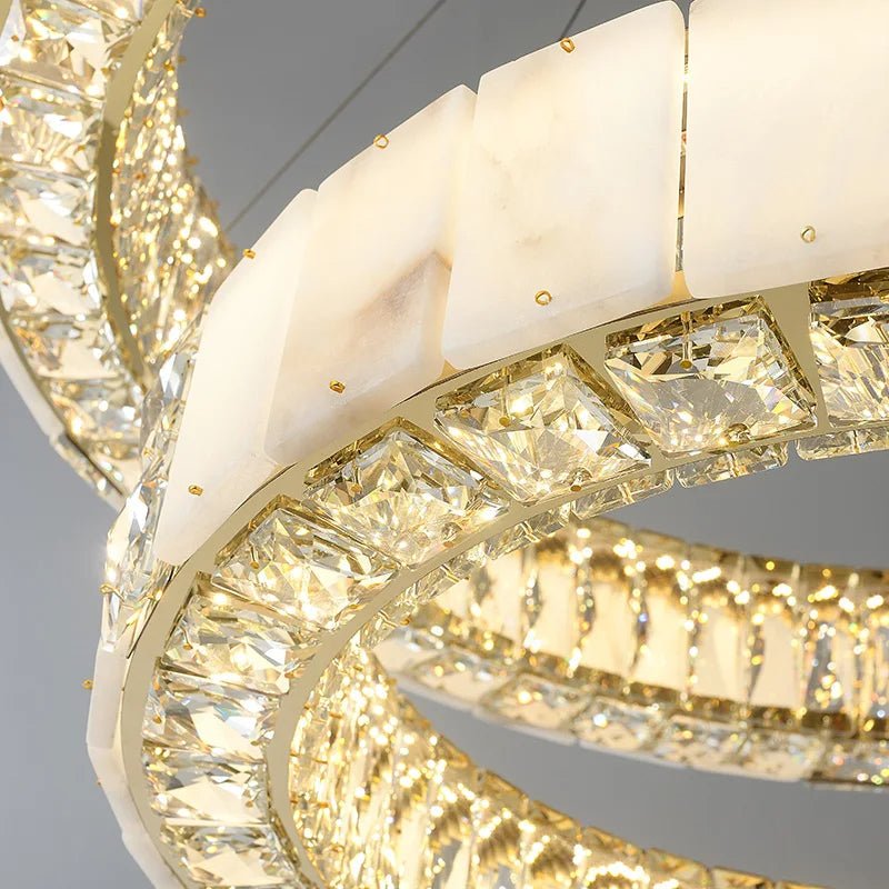 Aurelia Marble & Crystal Chandelier - lampmodern