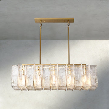 Aurelle Clear Glass Linear Chandelier - lampmodern