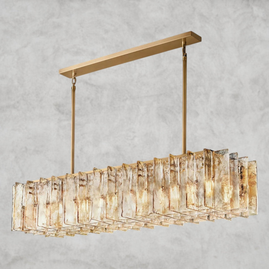 Aurelle Smoke Glass Linear Chandelier - lampmodern