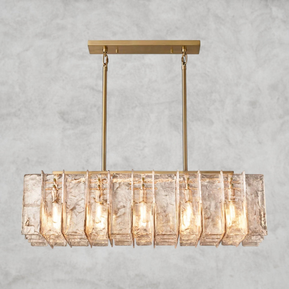 Aurelle Smoke Glass Linear Chandelier - lampmodern