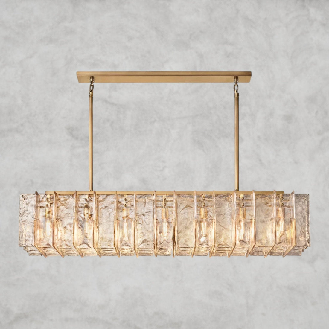Aurelle Smoke Glass Linear Chandelier - lampmodern