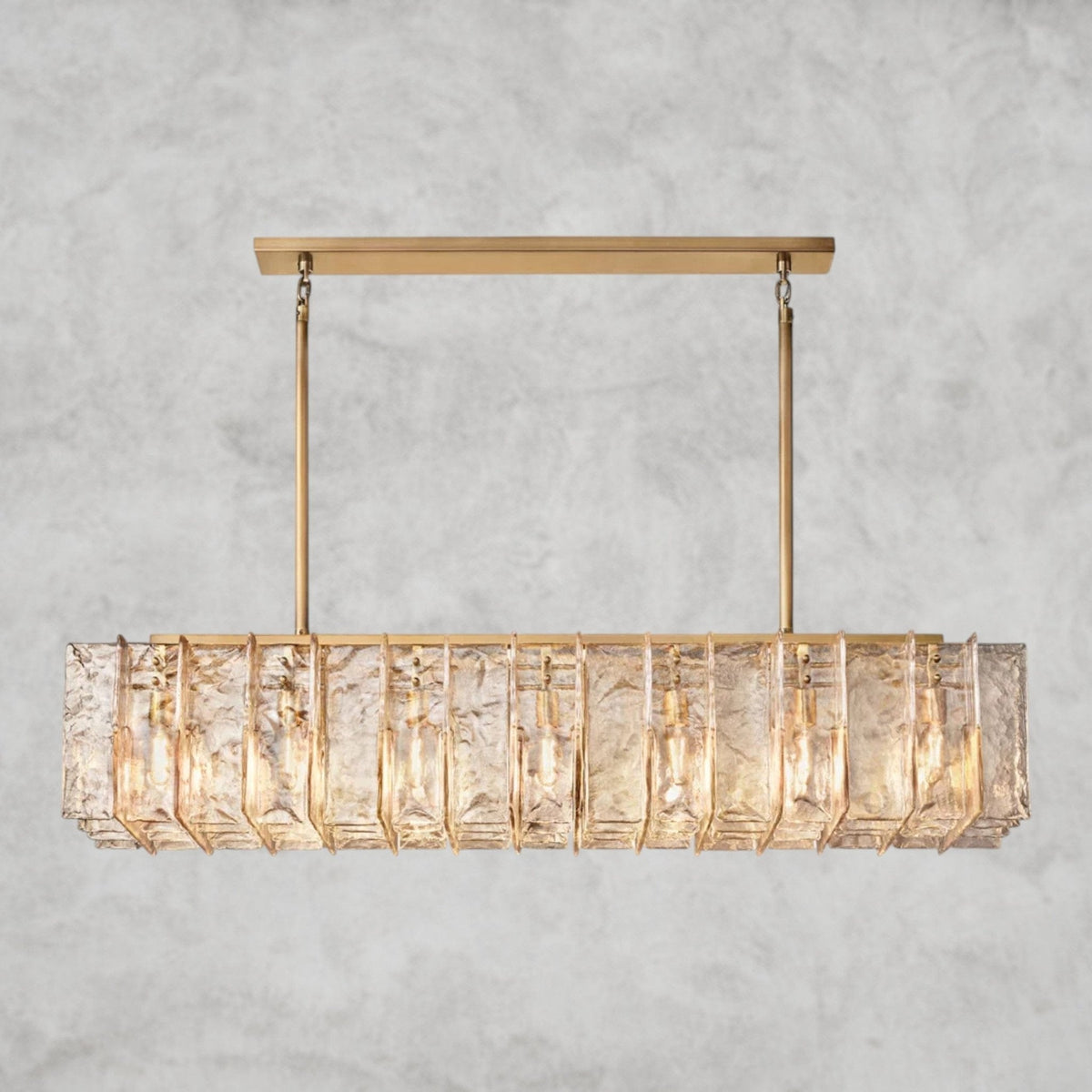 Aurelle Smoke Glass Linear Chandelier - lampmodern