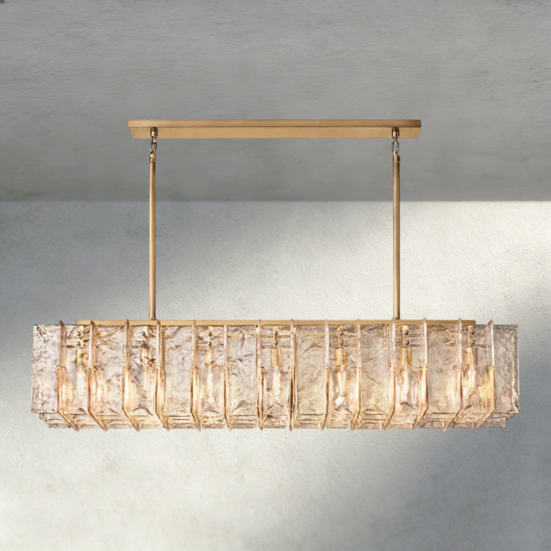 Aurelle Smoke Glass Linear Chandelier - lampmodern