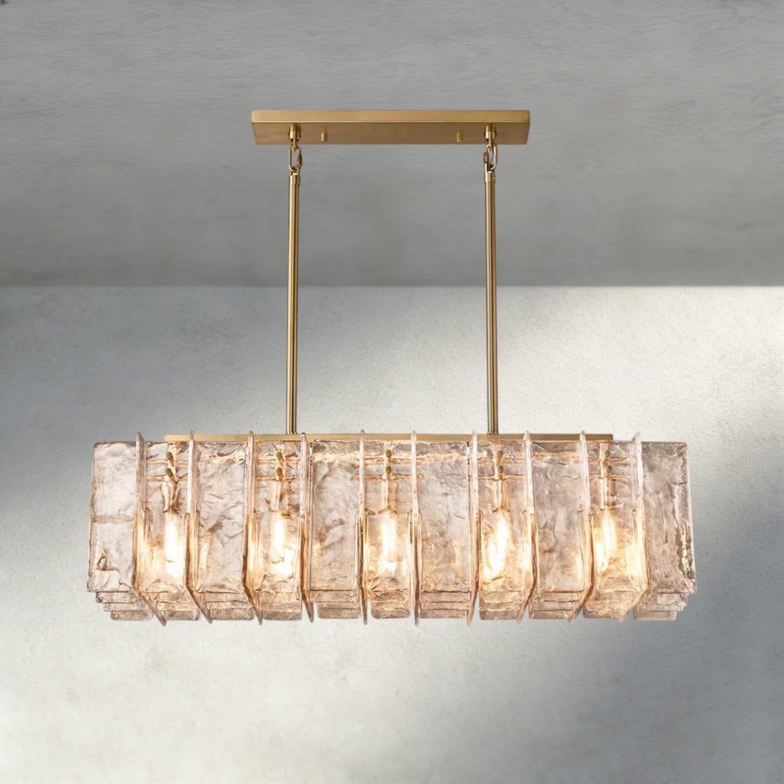 Aurelle Smoke Glass Linear Chandelier - lampmodern