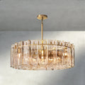Aurelle Smoke Glass Round Chandelier - lampmodern