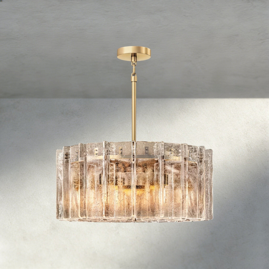 Aurelle Smoke Glass Round Chandelier - lampmodern