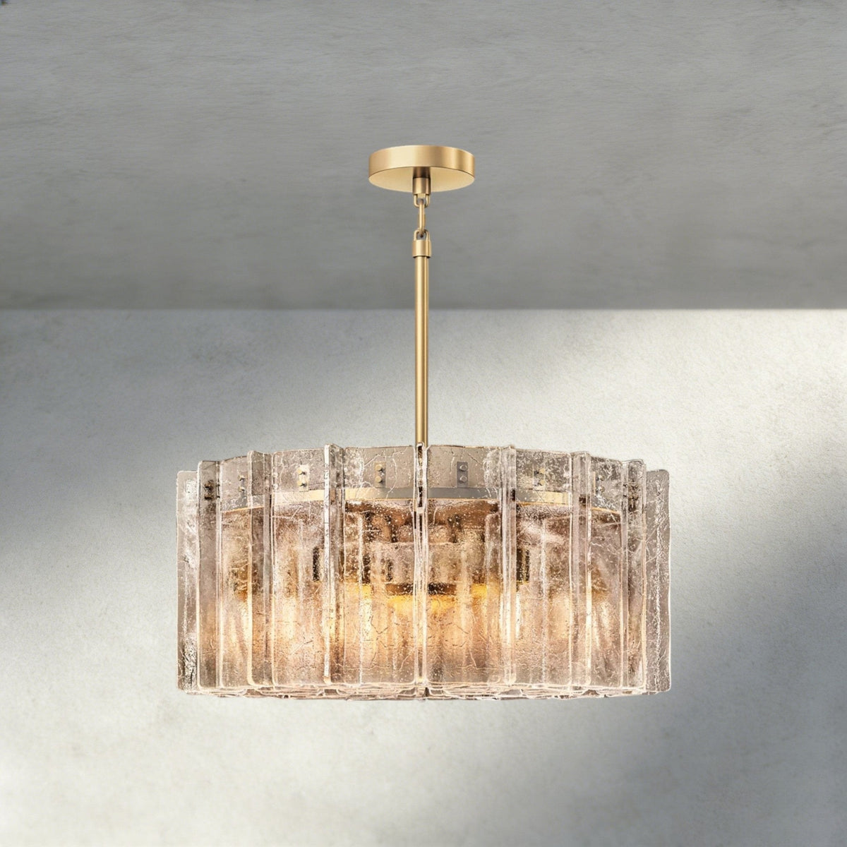 Aurelle Smoke Glass Round Chandelier - lampmodern