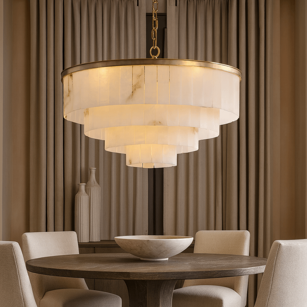 Aurora Marble Round Chandelier - lampmodern