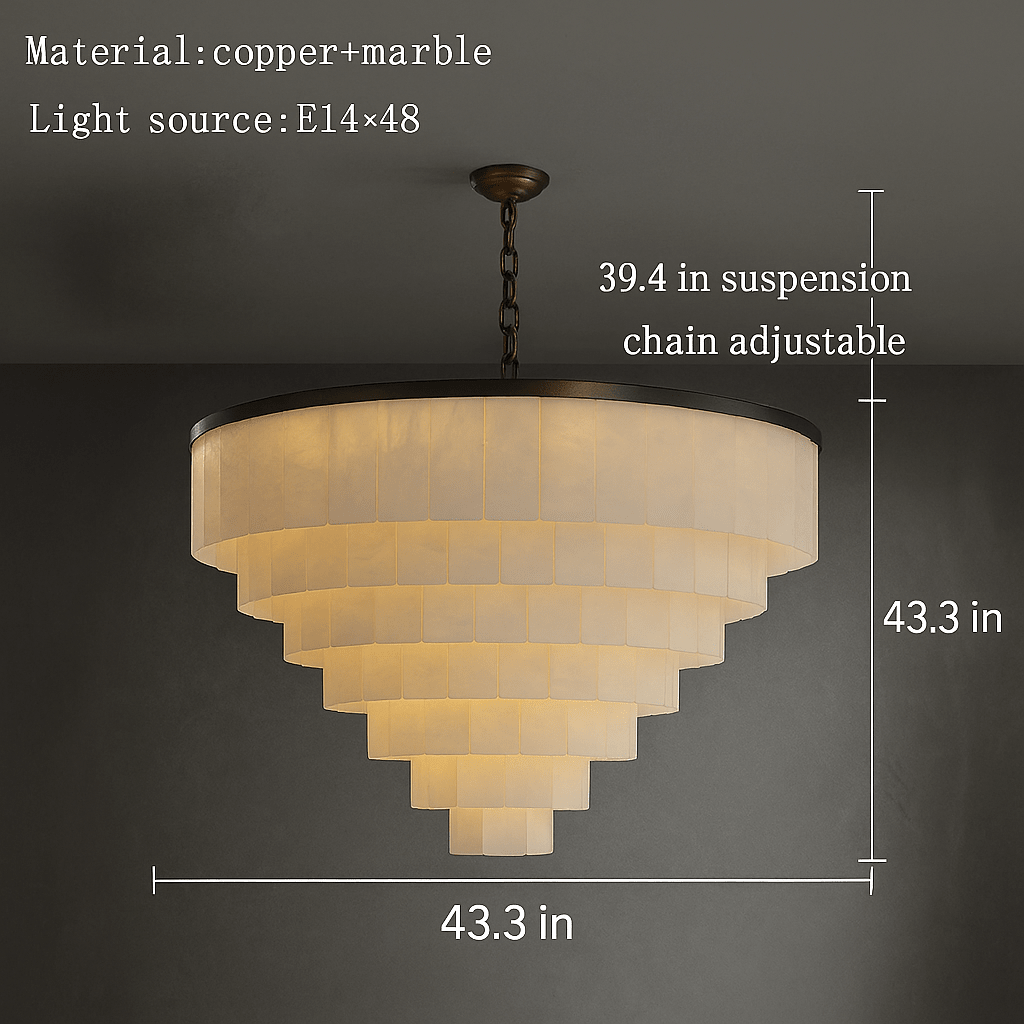 Aurora Marble Tiered Chandelier - lampmodern