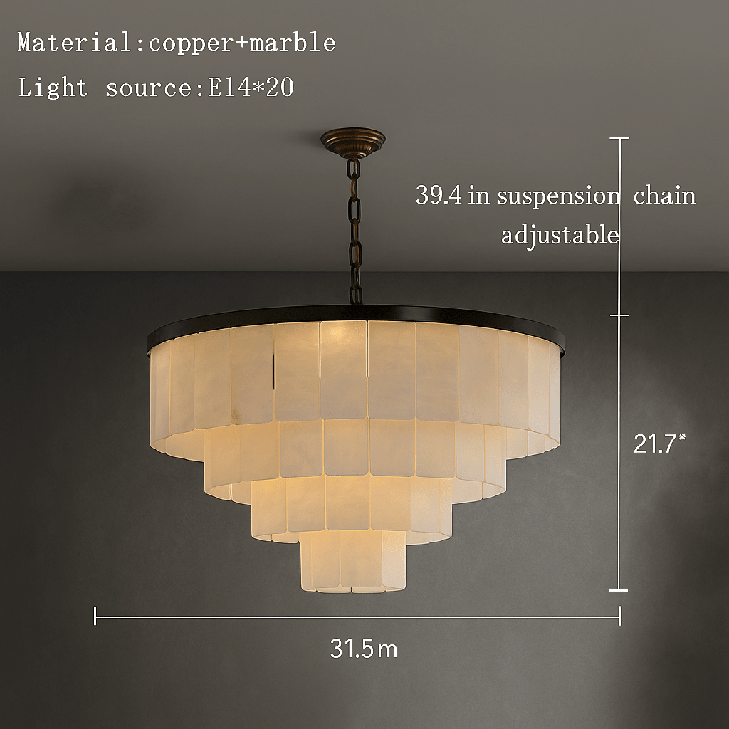 Aurora Marble Tiered Chandelier - lampmodern