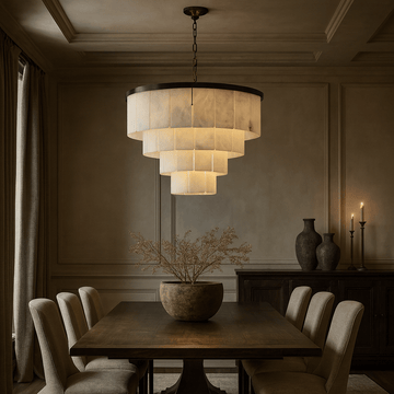 Aurora Marble Tiered Chandelier - lampmodern