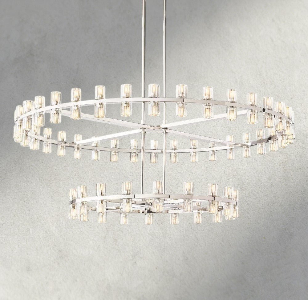 Avecho LED Round Two - Tier Chandelier 60" - lampmodern