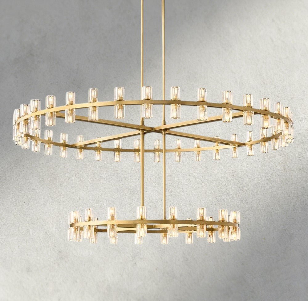 Avecho LED Round Two - Tier Chandelier 60" - lampmodern