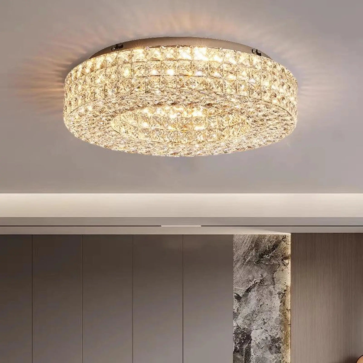 Bacci Crystal Flush Mount - lampmodern