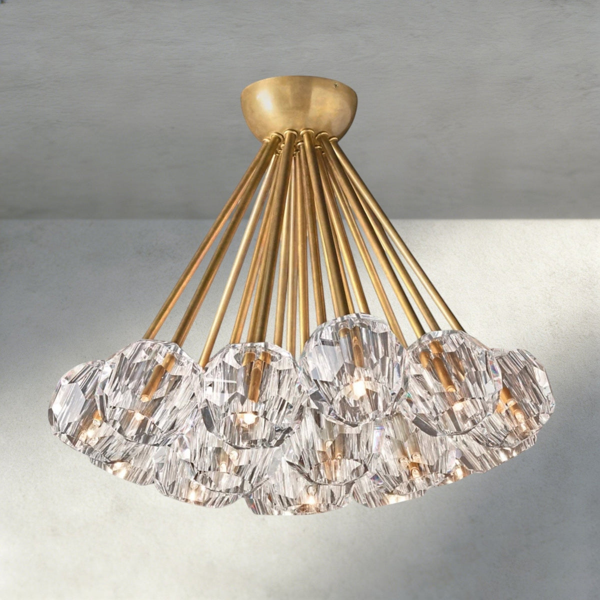 Beula De Clear/ Smoke Cristal Flushmount 24" - lampmodern