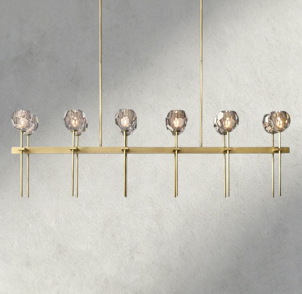 Beula De Cristal Double Linear Chandelier 60" - lampmodern