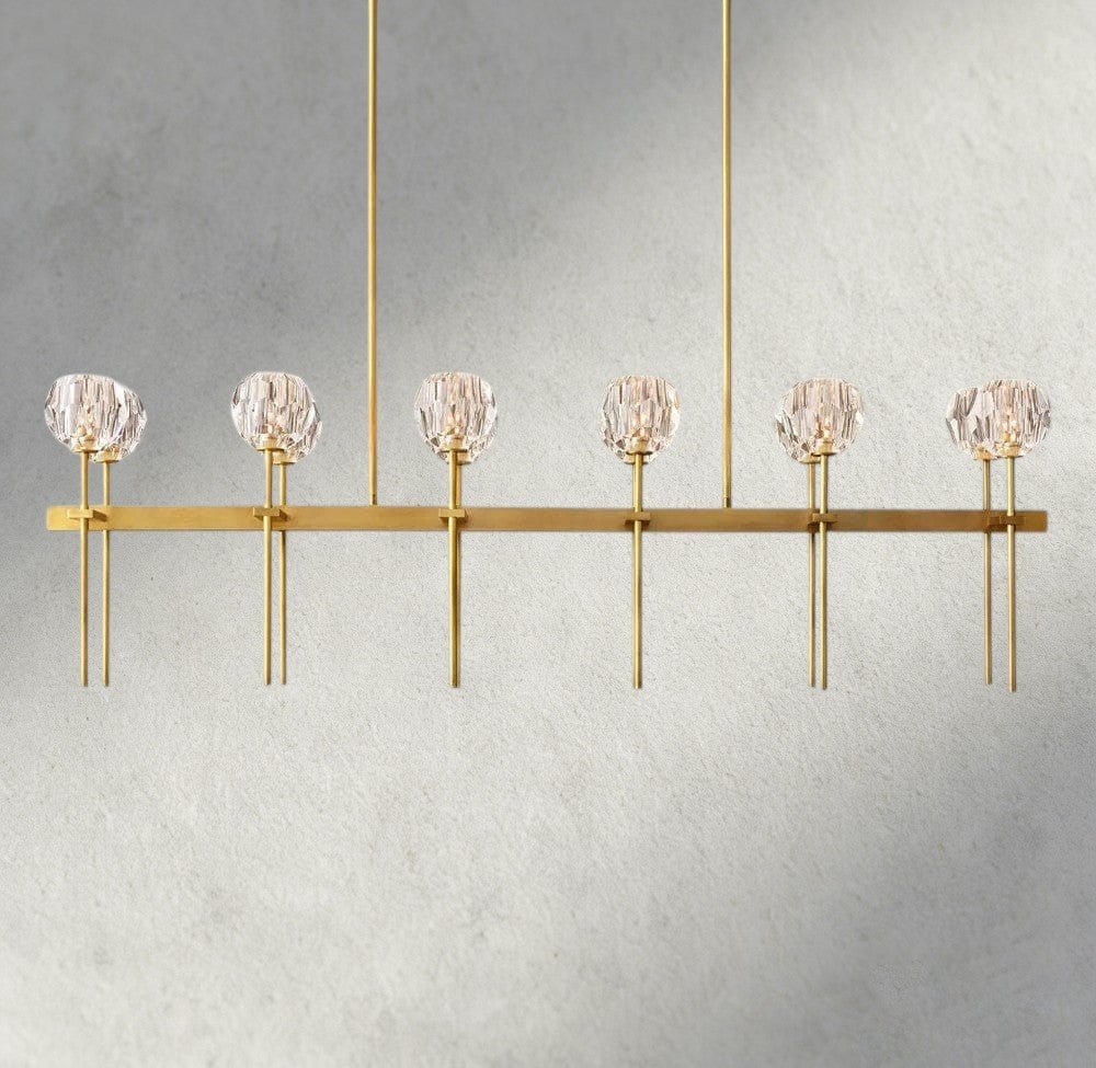 Beula De Cristal Double Linear Chandelier 60" - lampmodern