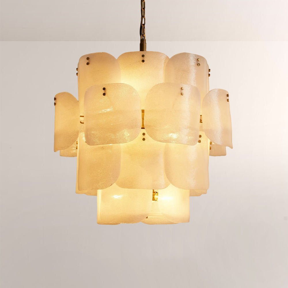 Blaire Tiered Blown Glass Chandelier - lampmodern