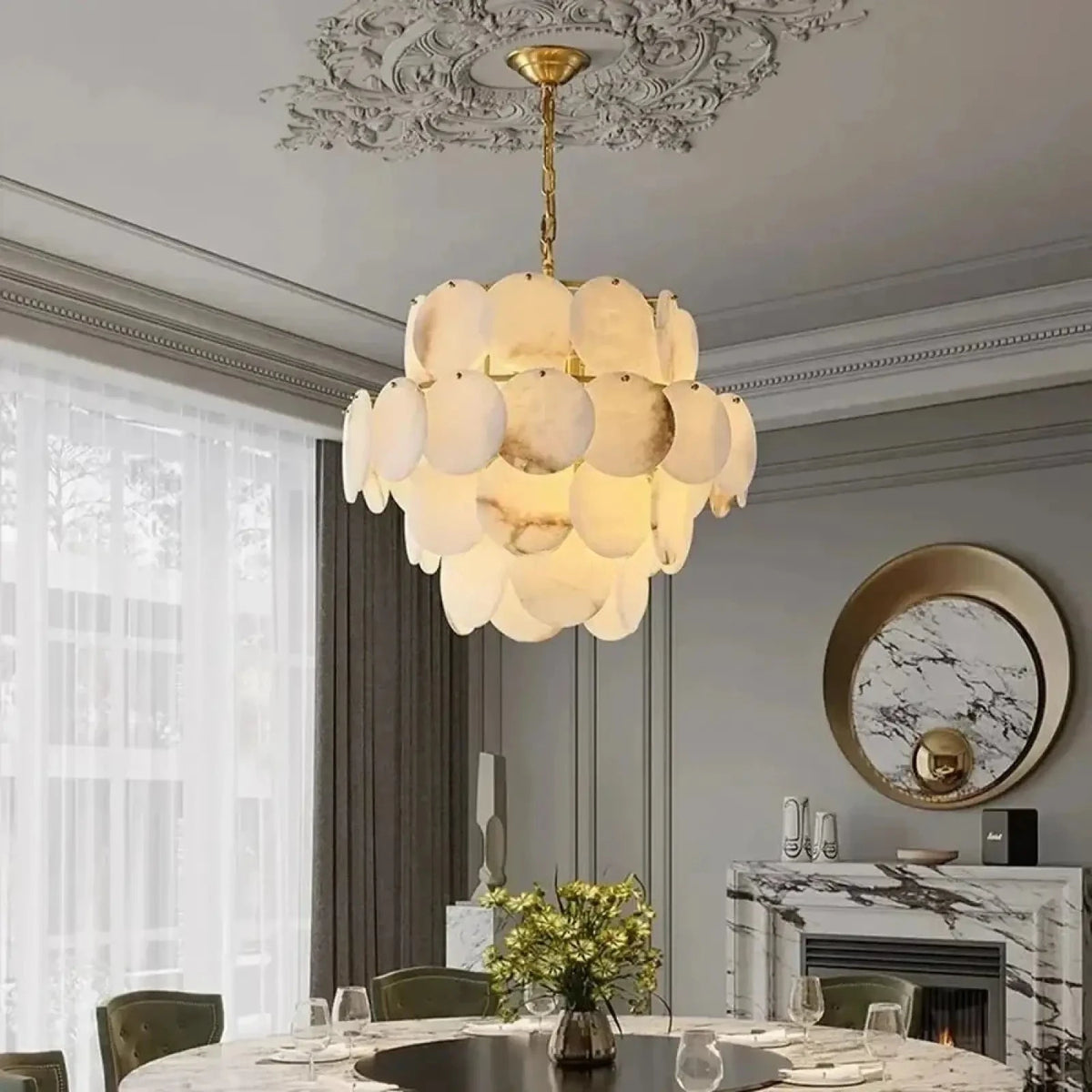 Bordwell Marble Chandelier 31" - lampmodern