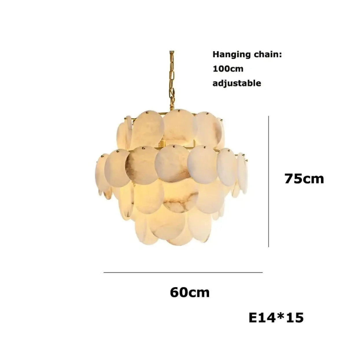 Bordwell Marble Chandelier 31" - lampmodern
