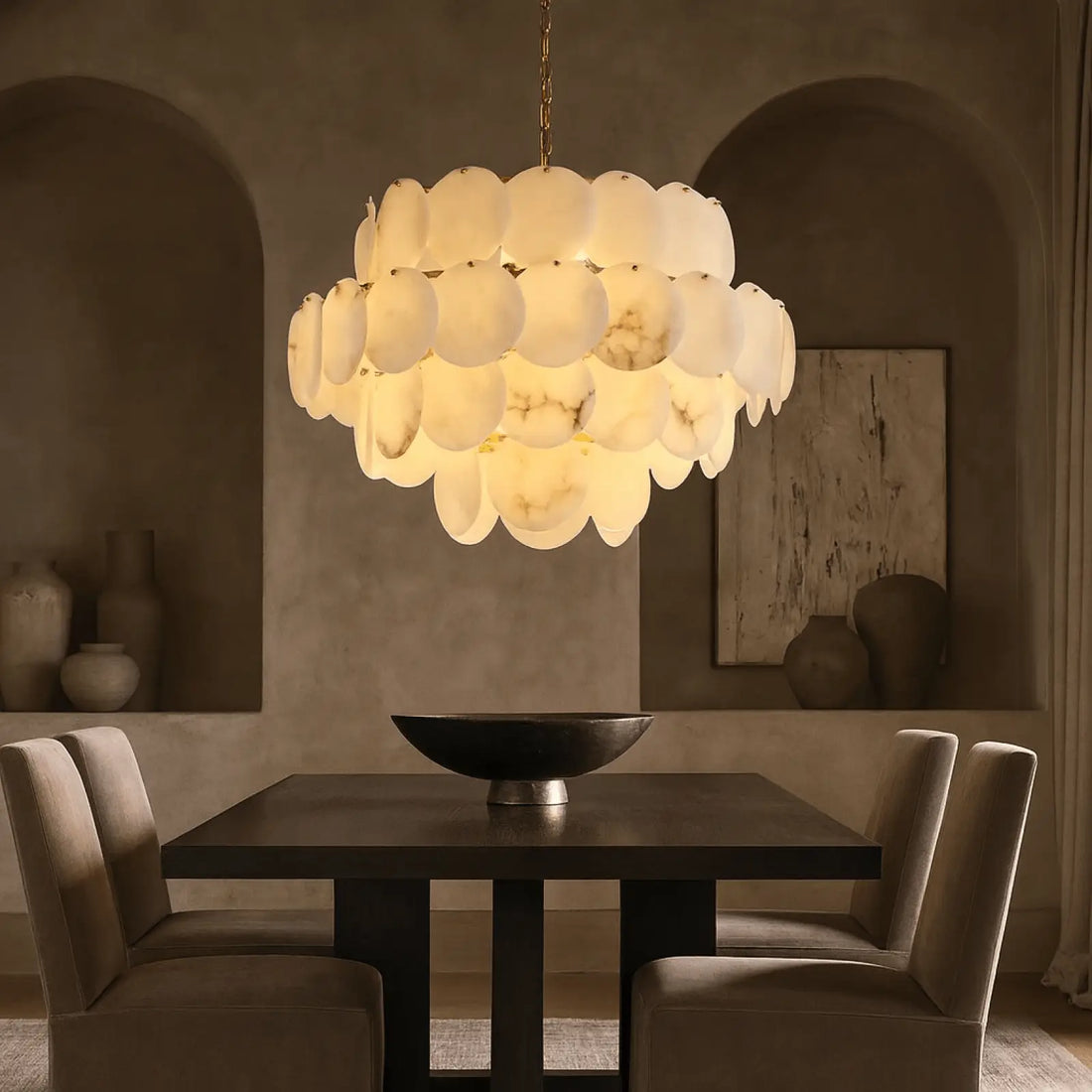 Bordwell Marble Chandelier 31" - lampmodern