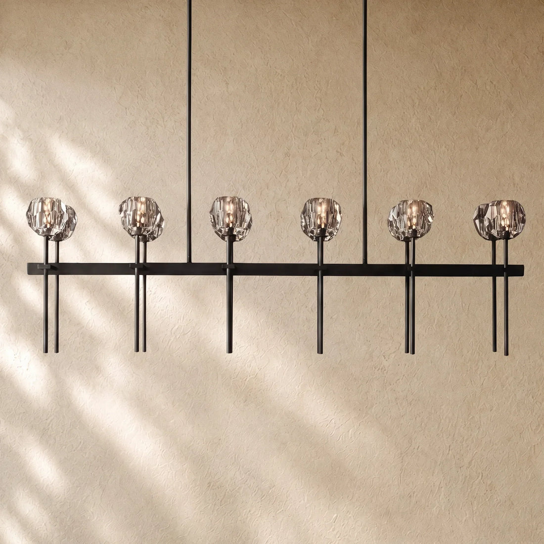 Boulee de Cristal Double Linear Chandelier 60"
