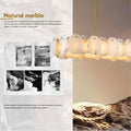 57.8 in. 1-Light Dimmable Integrated LED Brass Alabaster Chandelier, Luxury Large Marble Kitchen Island Chandelier