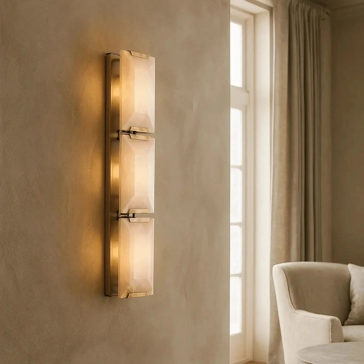 Brookhill Alabaster Crystal Sconce - Wall Sconce