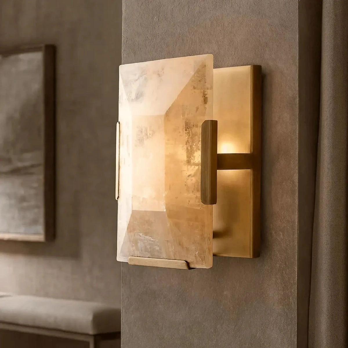 Brookhill Alabaster Crystal Wall Sconce - Wall Sconce