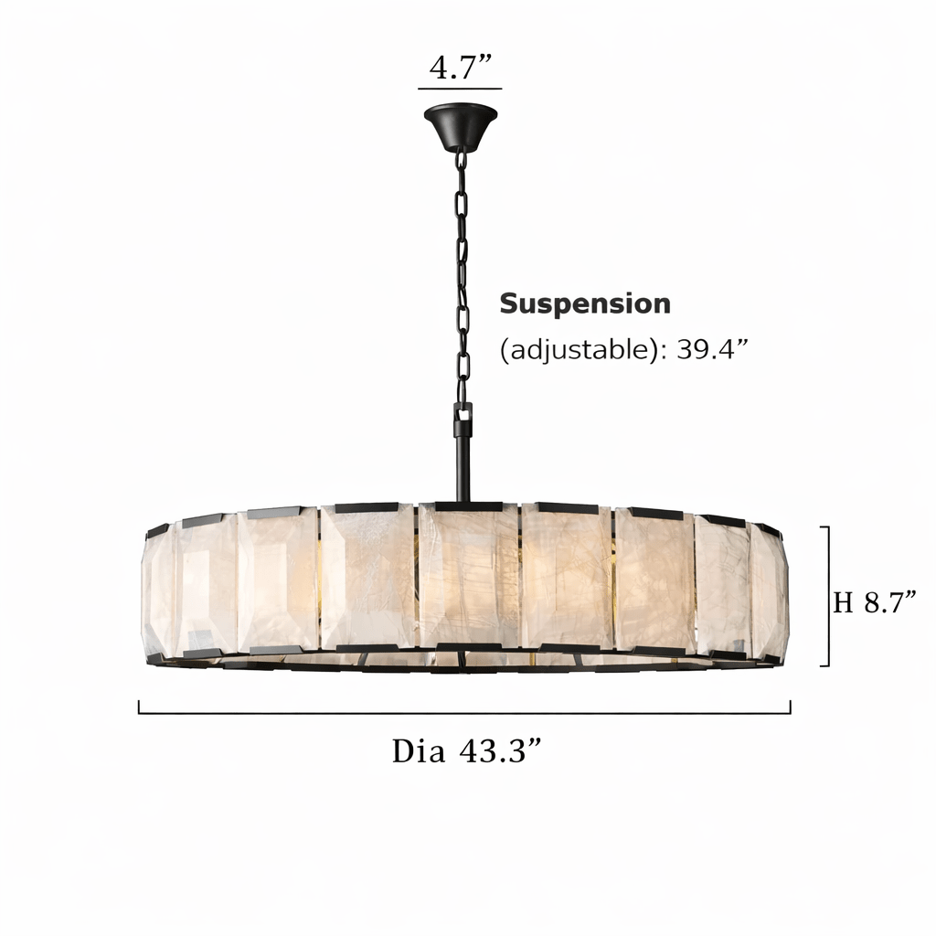 Brookhill Calcite Round Chandelier 43" - lampmodern