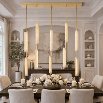 Budubon Alabaster Linear Chandelier - lampmodern