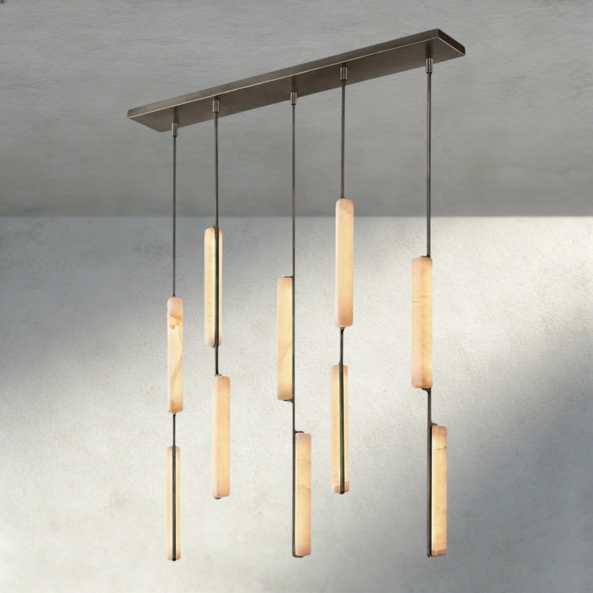 Budubon Alabaster Linear Chandelier - lampmodern