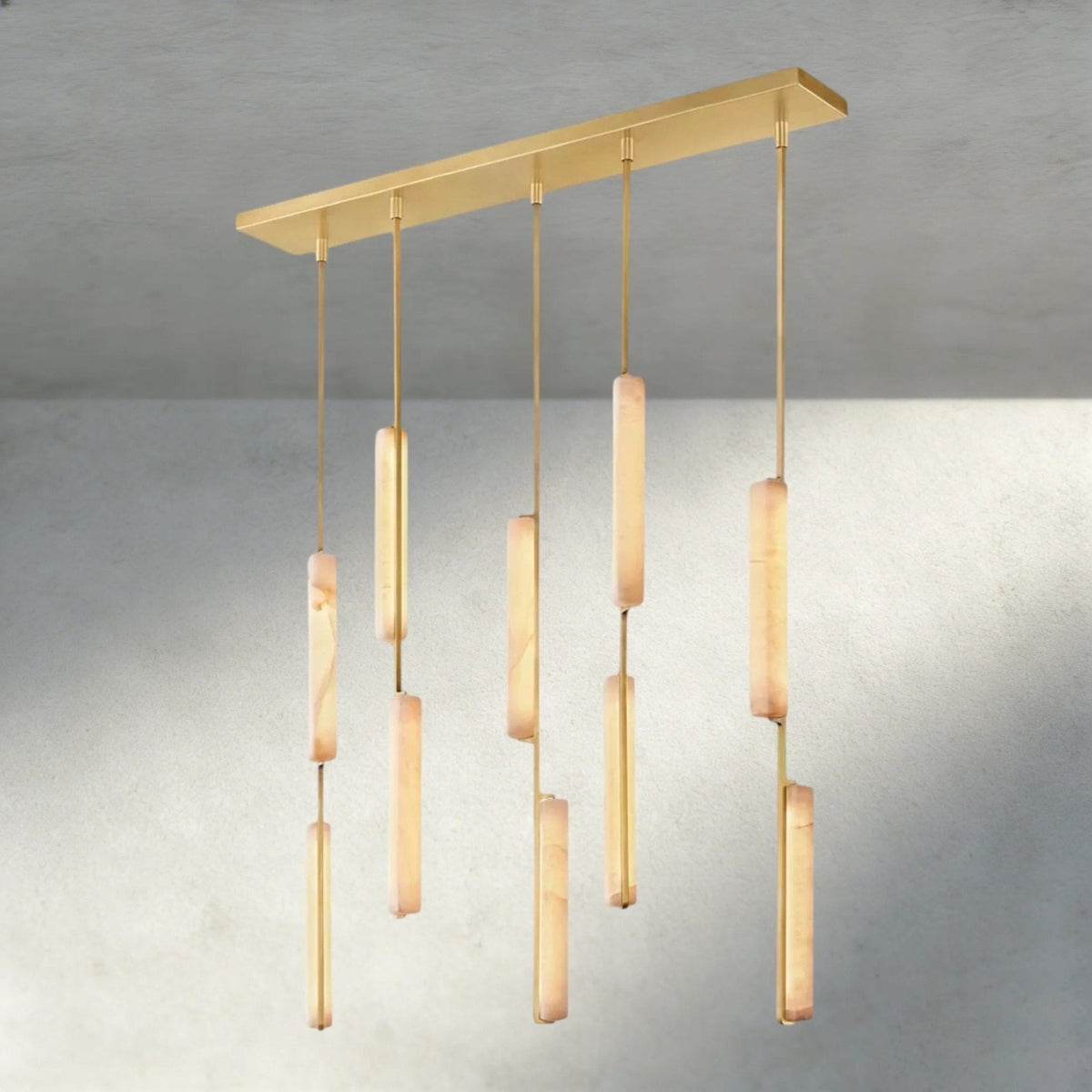 Budubon Alabaster Linear Chandelier - lampmodern