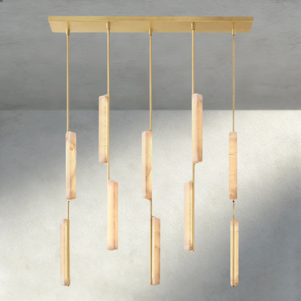 Budubon Alabaster Linear Chandelier - lampmodern
