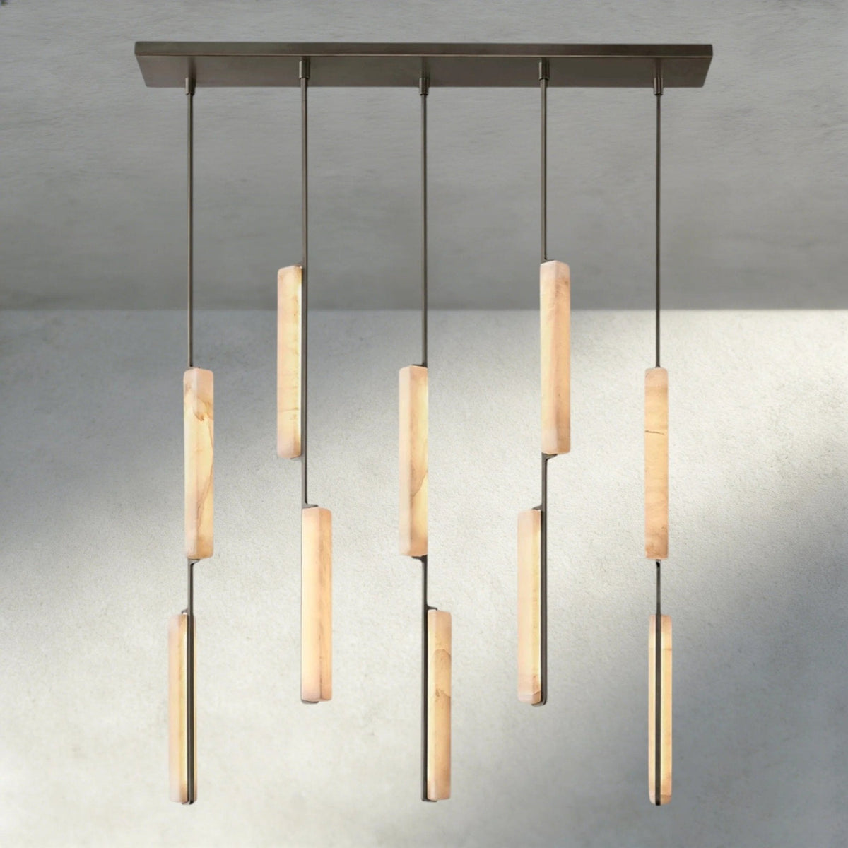 Budubon Alabaster Linear Chandelier - lampmodern
