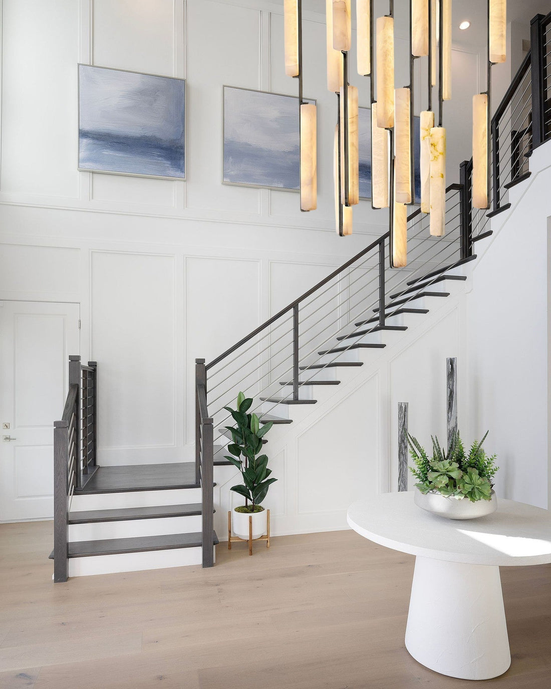 Budubon Alabaster Round Chandelier - lampmodern