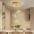 Butterfly Chandelierv Modern Metal Disk Acrylic Ceiling Light - lampmodern