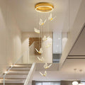 Butterfly Chandelierv Modern Metal Disk Acrylic Ceiling Light - lampmodern