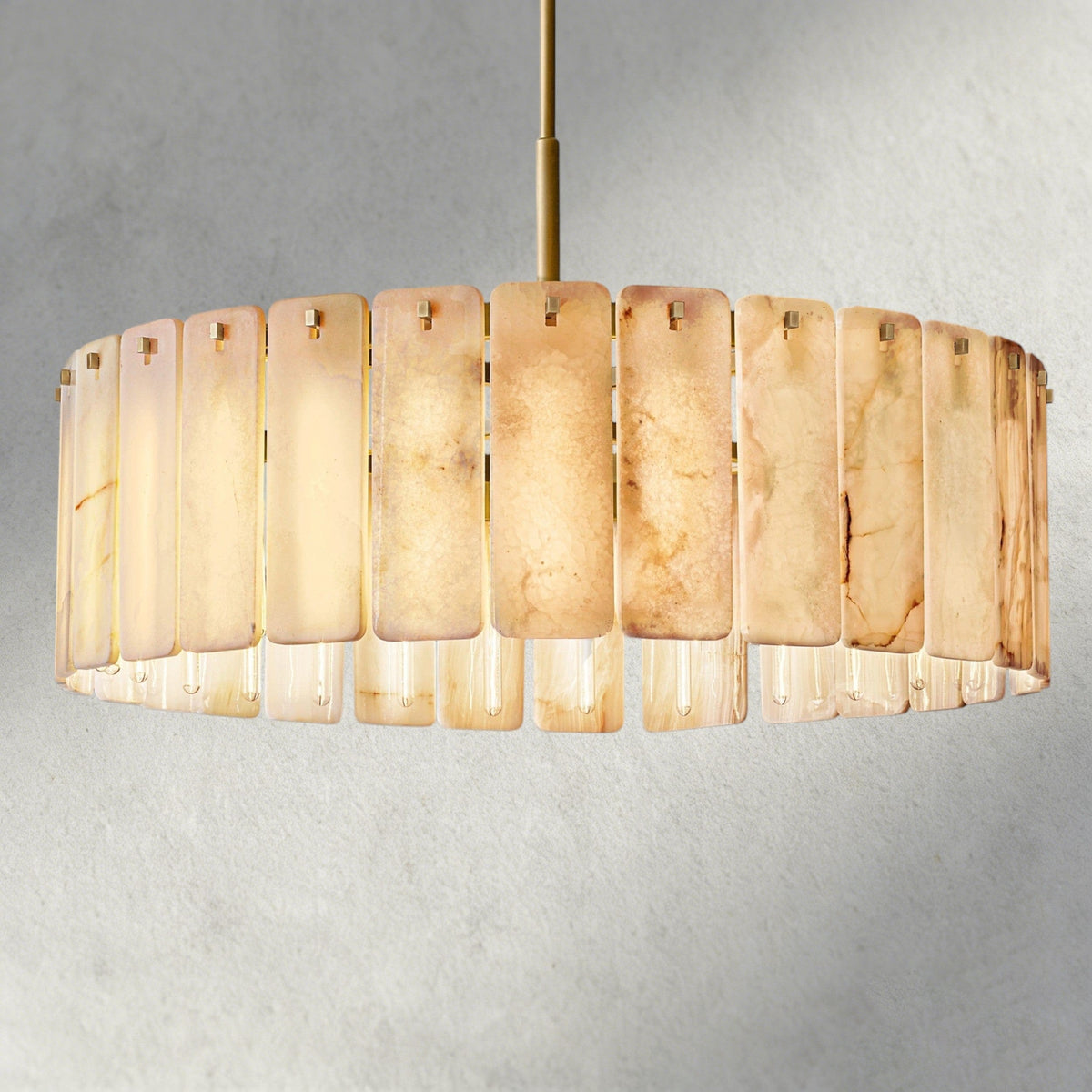 Calam Onyx Round Alabaster Chandelier 36". 48", 60" - lampmodern