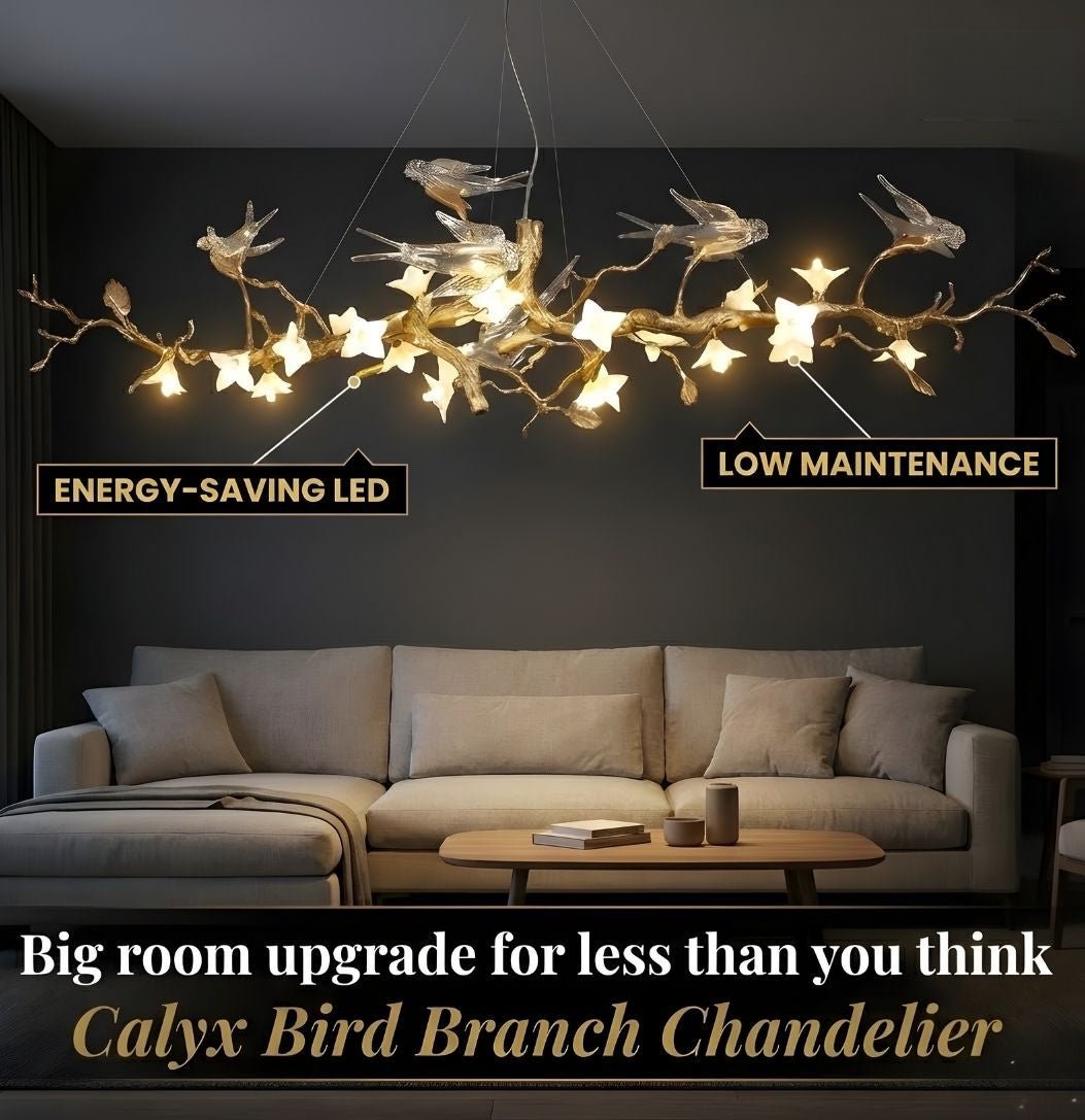 Calyx Bird Branch Chandelier for Dining Room - Copper49.2" (125cm)Warm White 3000Klampmodern
