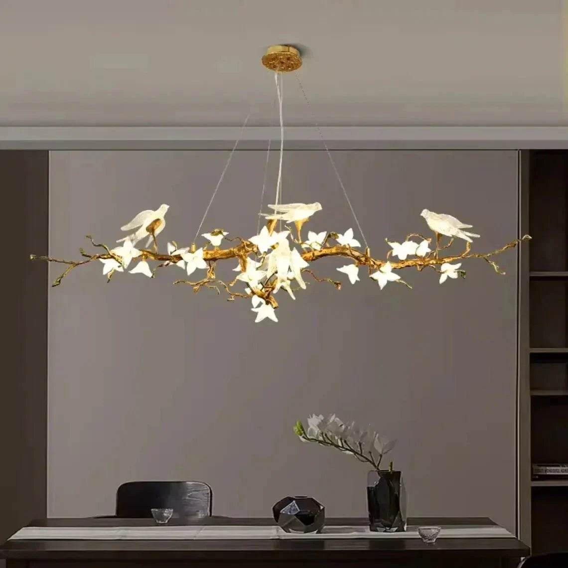 Calyx Bird Branch Chandelier for Dining Room - Copper49.2" (125cm)Warm White 3000Klampmodern