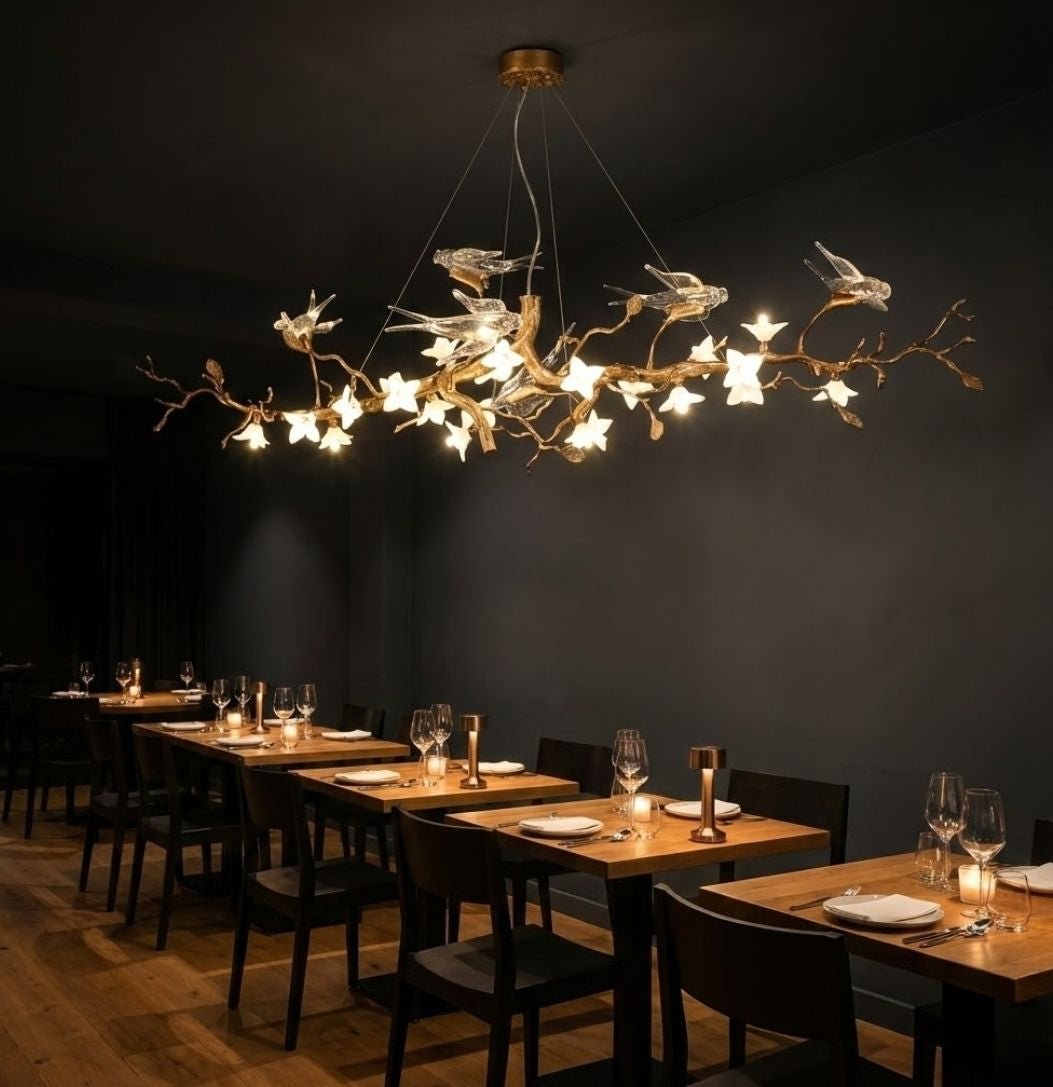 Calyx Bird Branch Chandelier for Dining Room - Copper49.2" (125cm)Warm White 3000Klampmodern