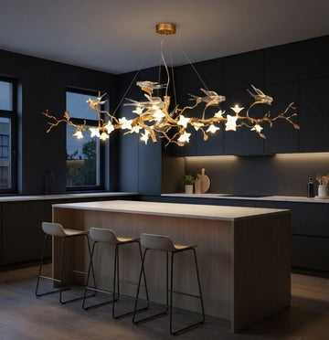 Calyx Bird Branch Chandelier for Dining Room - Copper49.2" (125cm)Warm White 3000Klampmodern