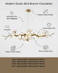 Calyx Bird Branch Chandelier for Dining Room - Copper49.2