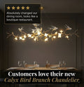 Calyx Bird Branch Chandelier for Dining Room - Copper49.2