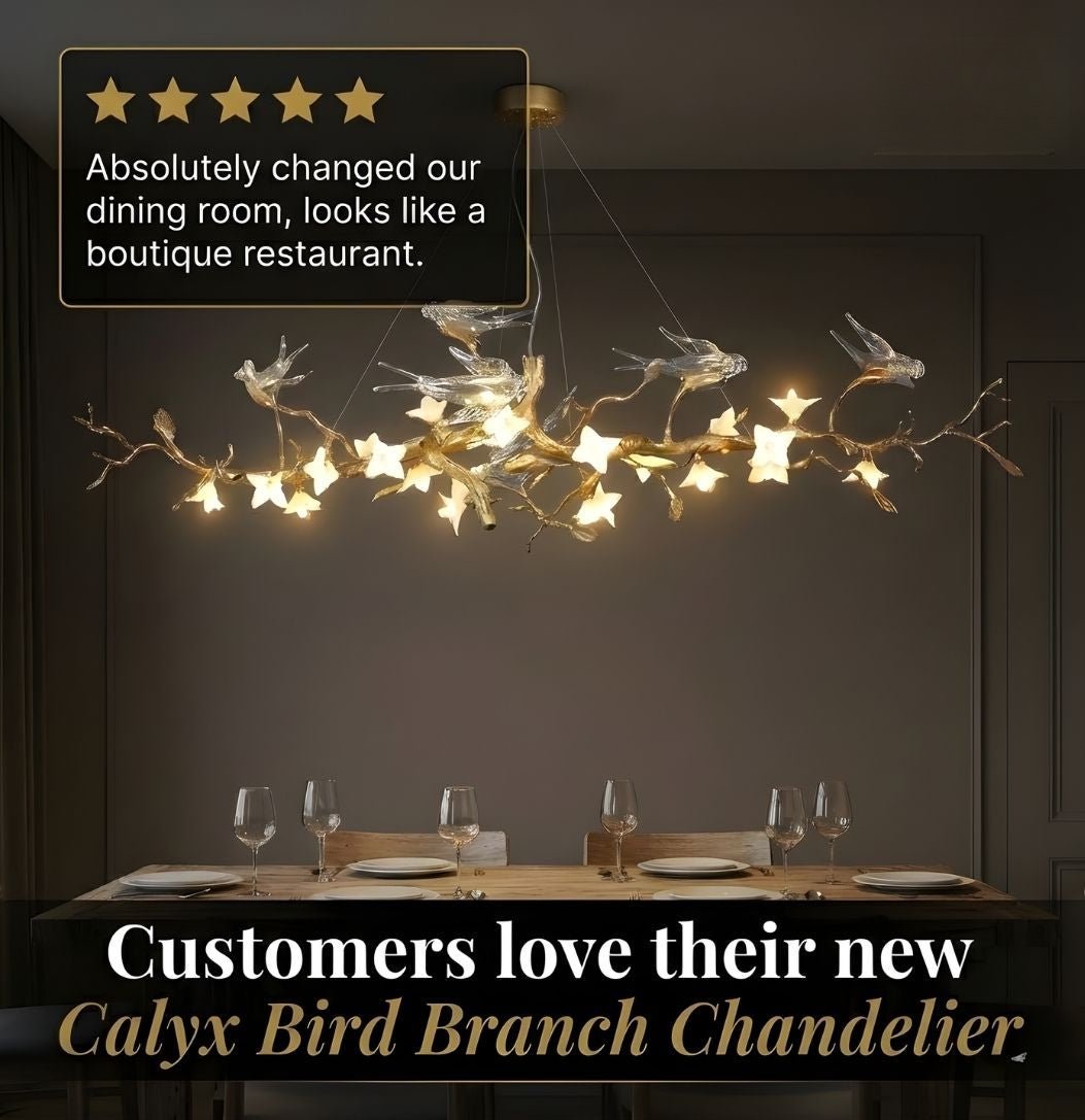 Calyx Bird Branch Chandelier for Dining Room - Copper49.2" (125cm)Warm White 3000Klampmodern