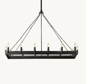Camena Vintage Candelabra Rectangular Chandelier - lampmodern