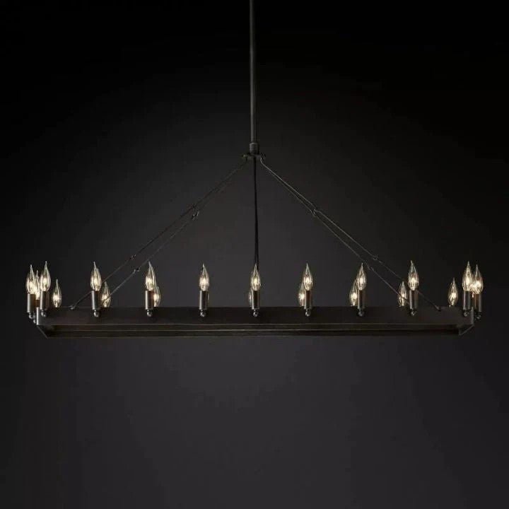 Camena Vintage Candelabra Rectangular Chandelier - lampmodern