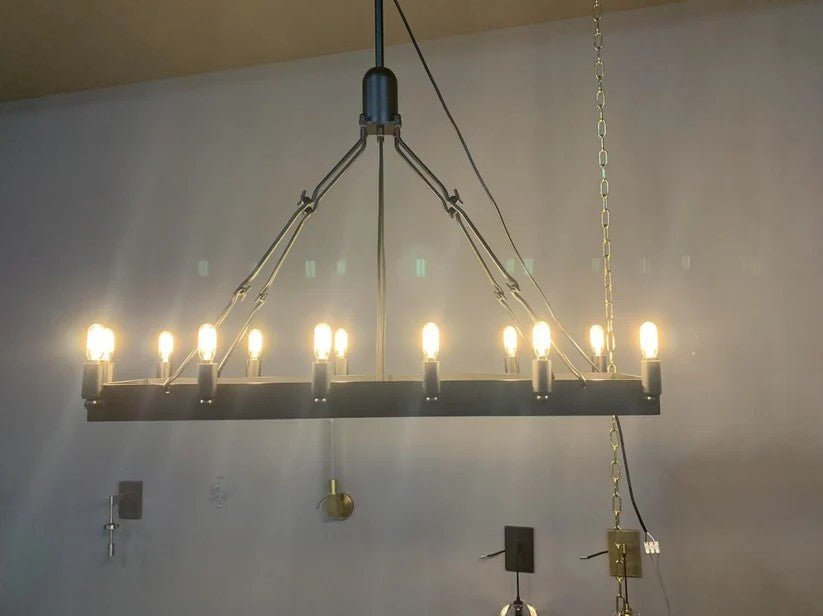 Camena Vintage Candelabra Rectangular Chandelier - lampmodern